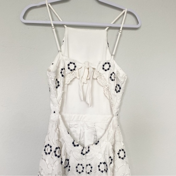 Lovers + Friends Forget Me Not White Floral Crochet Mini Dress Boho Sz Small - Picture 7 of 12